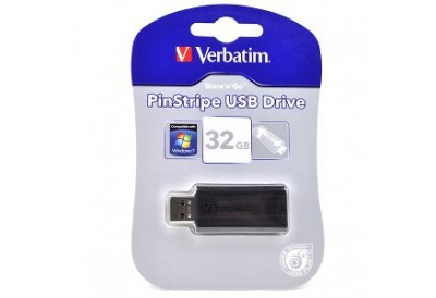 Verbatim Store and Go Hi Speed Pinstripe Black 32GB Flash Drive